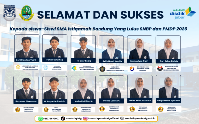 Selamat dan Sukses Kepada Siswa dan Siswi SMA Istiqamah Bandung Yang Dinyatakan Lulus SNBP dan PMDP 2026